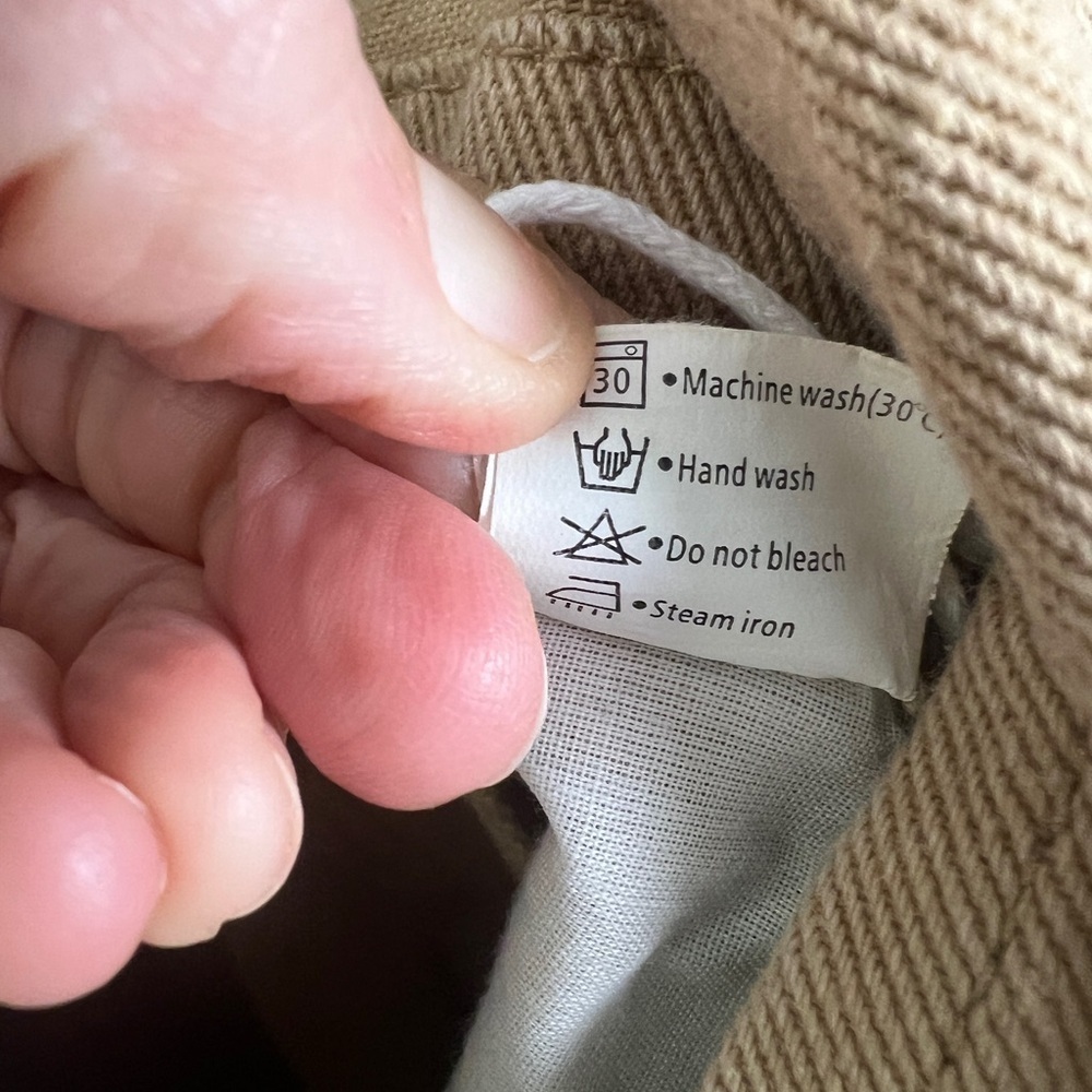 NEW Anrabess Small 4/6 Khaki Cross Back Design Denim Overalls - Picture 13 of 14